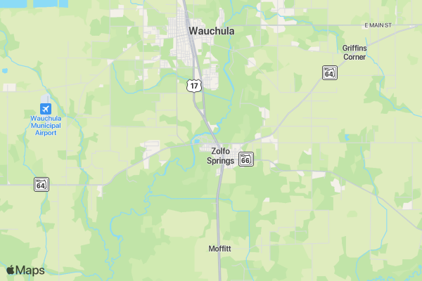 Hardee Track & Field 5k Fundraiser location map image