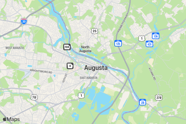 Haunted Augusta Fun Run location map image