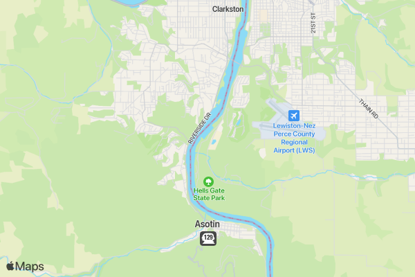 Hell's Canyon Gruel Duathlon Doc Sears Fall Classic 8K Run location map image