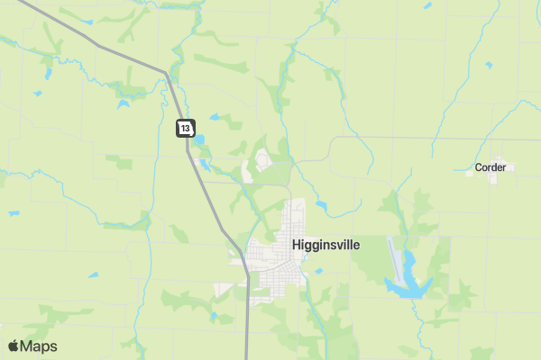 Higginsville - FoDU 5K for Hope location map image