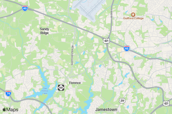 Greensboro BK5K location map image