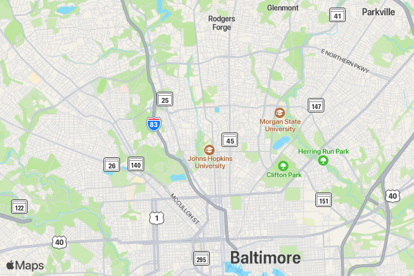 Homewood Holiday 5K at Johns Hopkins University 2022 location map image