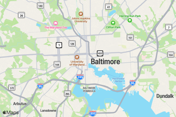 Homewood Holiday 5K at Johns Hopkins University 2023 location map image