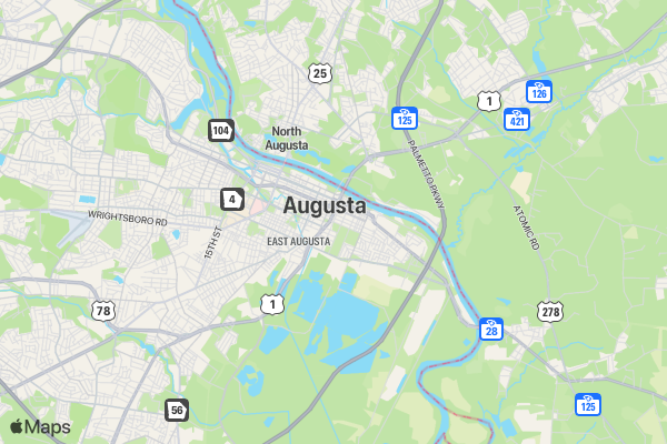 Hope for Augusta 5K & Family Fun Run location map image