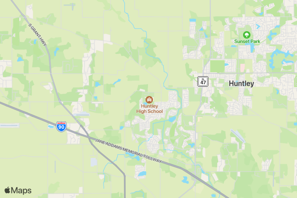 Huntley Hero 5K Run/Walk location map image