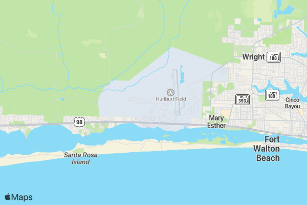 Hurlburt Field Fire Prevention 5K location map image