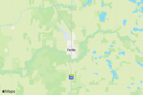 Jan 21 and 22 Fertile MN location map image