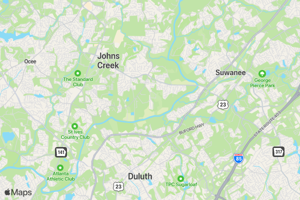 Johns Creek's Finest 5K benefiting the Special Needs Community location map image