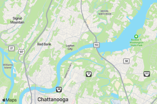 Jordyns Journey Kickin Kawasaki 5k Chattanooga, TN location map image
