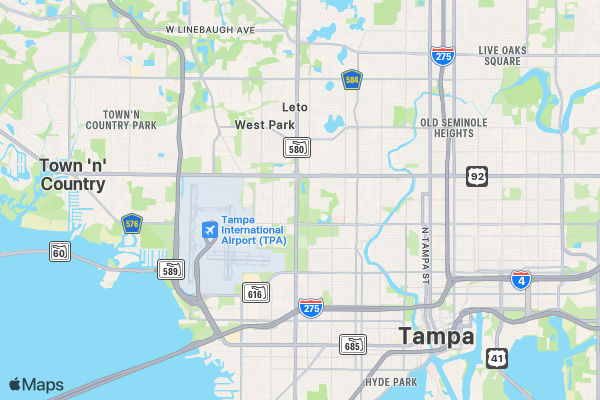 July 4th Freedom Run 5K/10K/13.1 TAMPA 2025 location map image