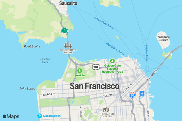July 4th Freedom Run SAN FRANCISCO location map image