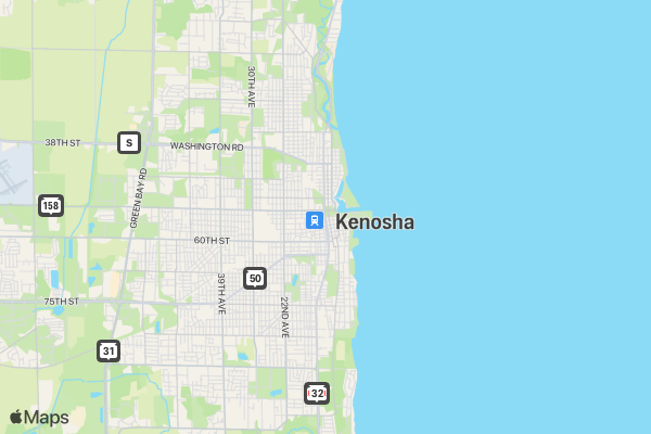 Kenosha Civics Veterans Parade 2- Mile Run location map image