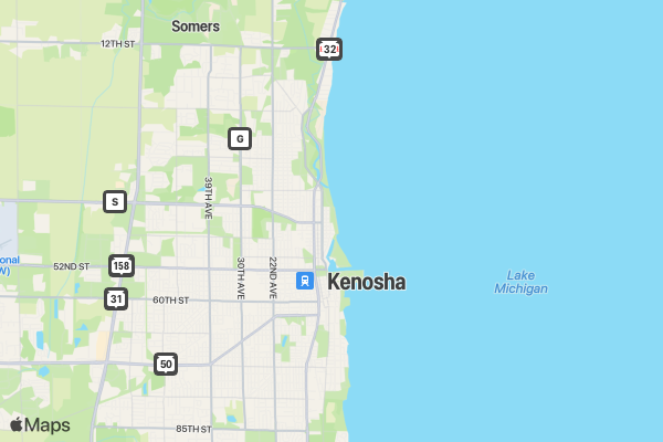 Kenosha Mammoth Men's Rugby Beer Mile location map image