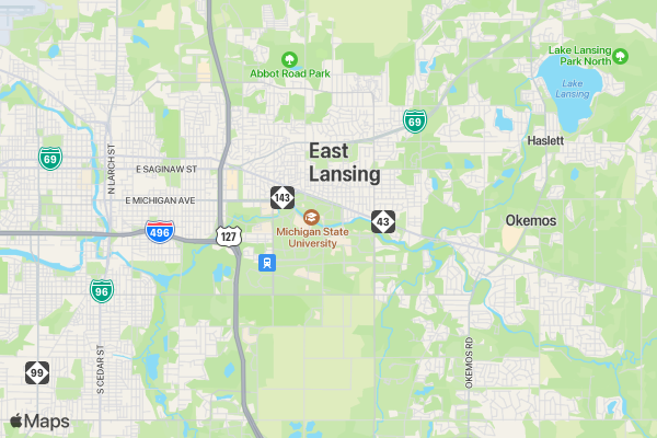 Kickin' Kawasaki 5K - MSU location map image