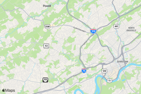 Knoxville TN BK5K location map image