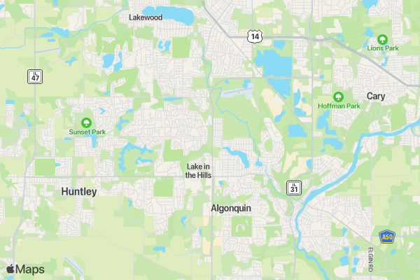 Lake in the Hills Triathlon location map image