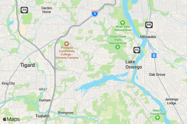 Lake Oswego High School location map image