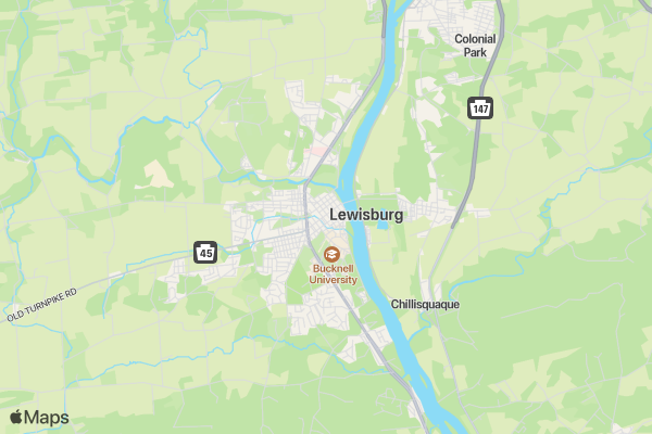 Lewisburg Sunset Rotary Frosty 5k Run/Walk location map image