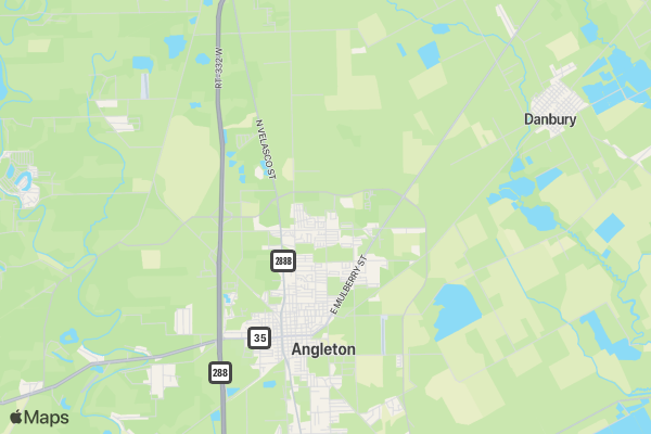 Light up Angleton 5k location map image