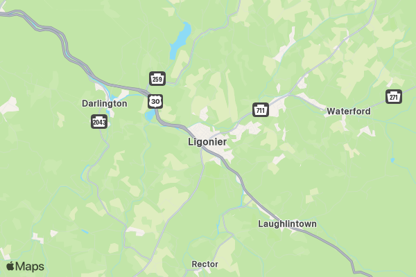 Ligonier Valley YMCA Blaze the Trail 5k location map image
