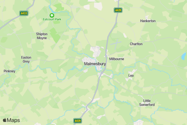 Malmesbury To Lea location map image