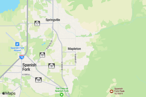 Mapleton Pioneer Days 5k and Fun Run location map image