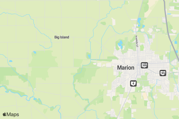Marion Ohio Weather 5k Family Fun Run location map image