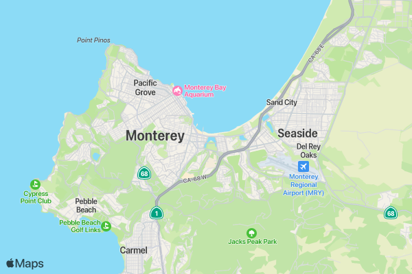 Monterey Bay Half Marathon location map image