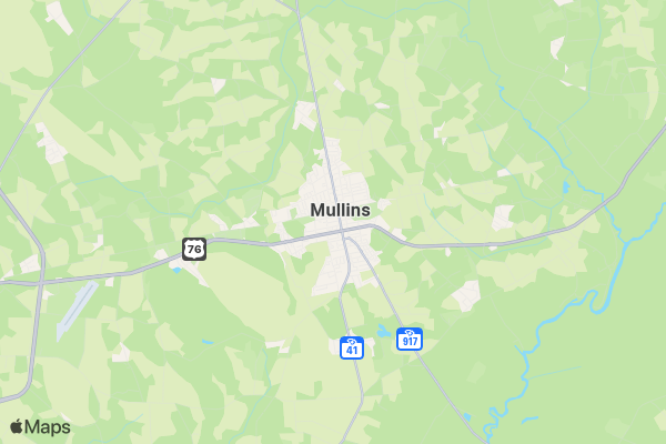 Mullins Zombie 5K Chase Race location map image