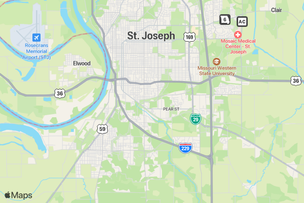 MWSU PTA Trick or Trot 5k location map image