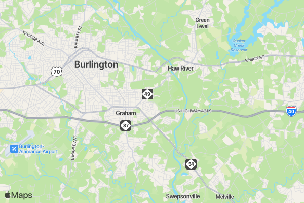 NC Families United 5k Fun Run/Walk location map image