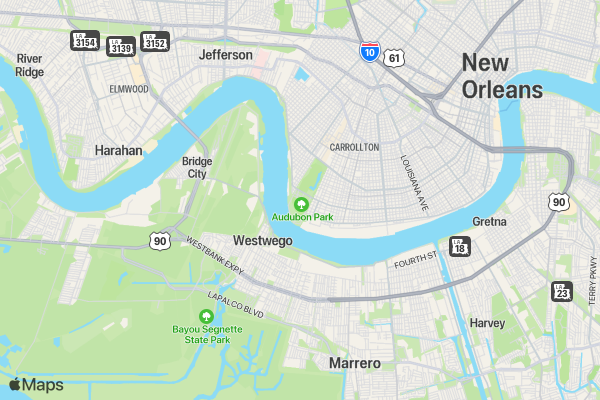 New Orleans Miles for Hope 5K location map image