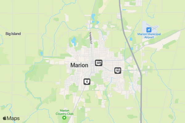 Obstacle 5K Hosted by Veterans of Marion Campus location map image