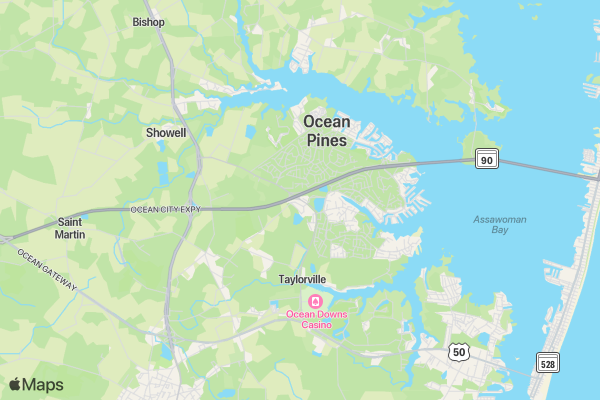 OCEAN PINES SANTA CON 5K FUN RUN location map image