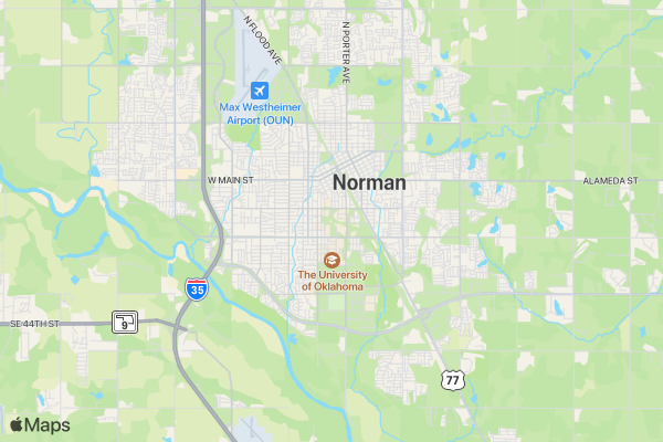 OU Relay for Life 5K for a Cure location map image