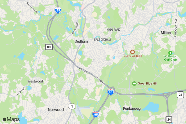 Pack the Pantry 5K - Dedham location map image