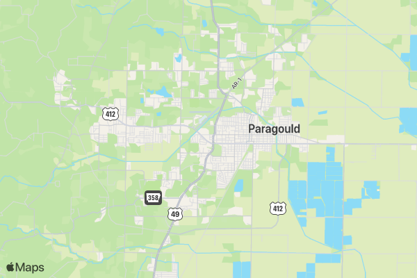 Paragould Virtual Community Race for a Cause - Biking location map image