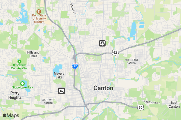 Parker's Kickin' Kawasaki 5K - Canton, OH location map image