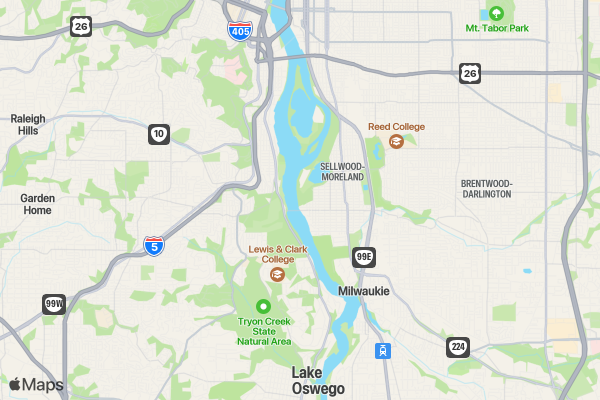 Portland Bridge Swim location map image