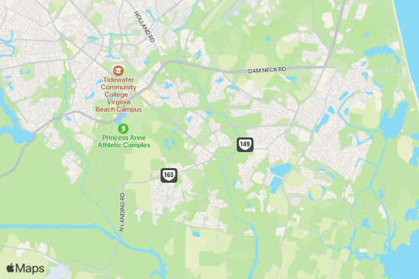 Princess Anne MS Panther Prowl Fun Run location map image
