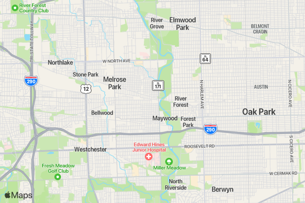 Proviso Run location map image