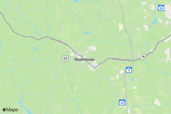 Race for Missions Westminster, SC location map image