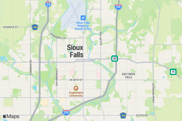 Rainbow Run Sioux Falls location map image