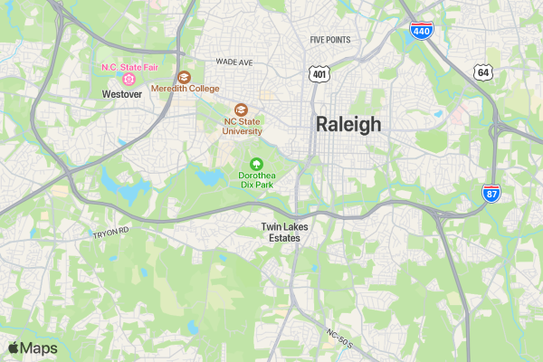 Raleigh Jingle Bell Run location map image