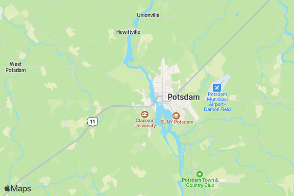 Raquette River Marathon, Half, 10k, 5k location map image