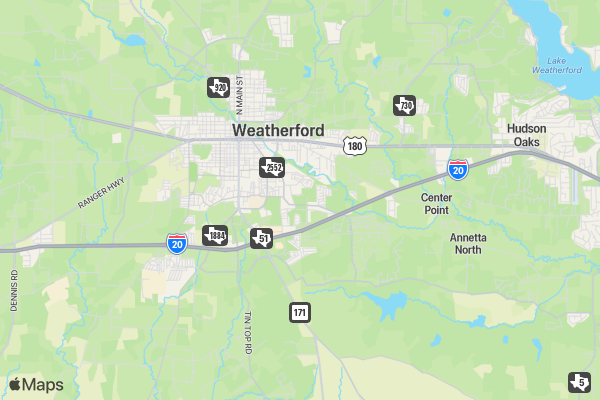 Red, White & Blue 5k Weatherford  location map image