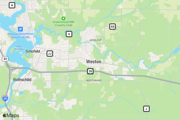 Red, White, Blue 5K Run/Walk Presented by Wausau Harn's Furniture location map image
