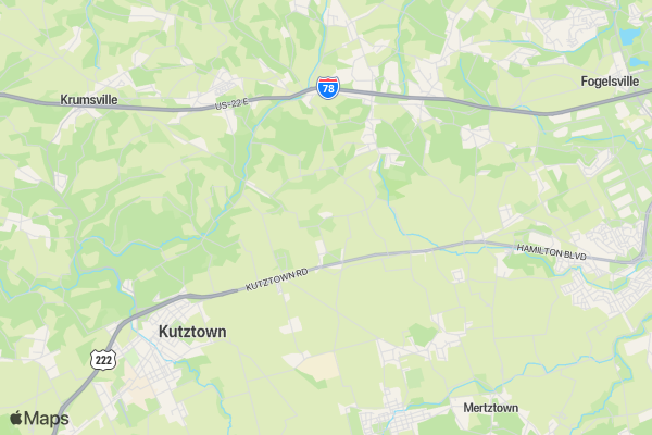 Rodale Institute Apple a Day 5K location map image