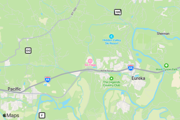 Roller Coaster Race at Six Flags St. Louis location map image