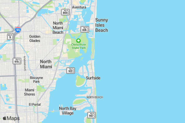 Rotary Club of Bal Harbour 5K Race/Walk location map image